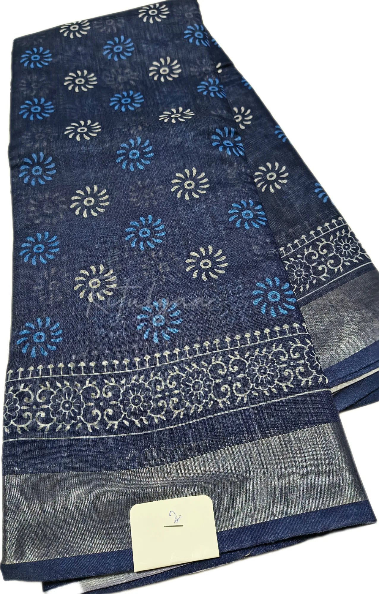 Indigo Saree Printed view 2