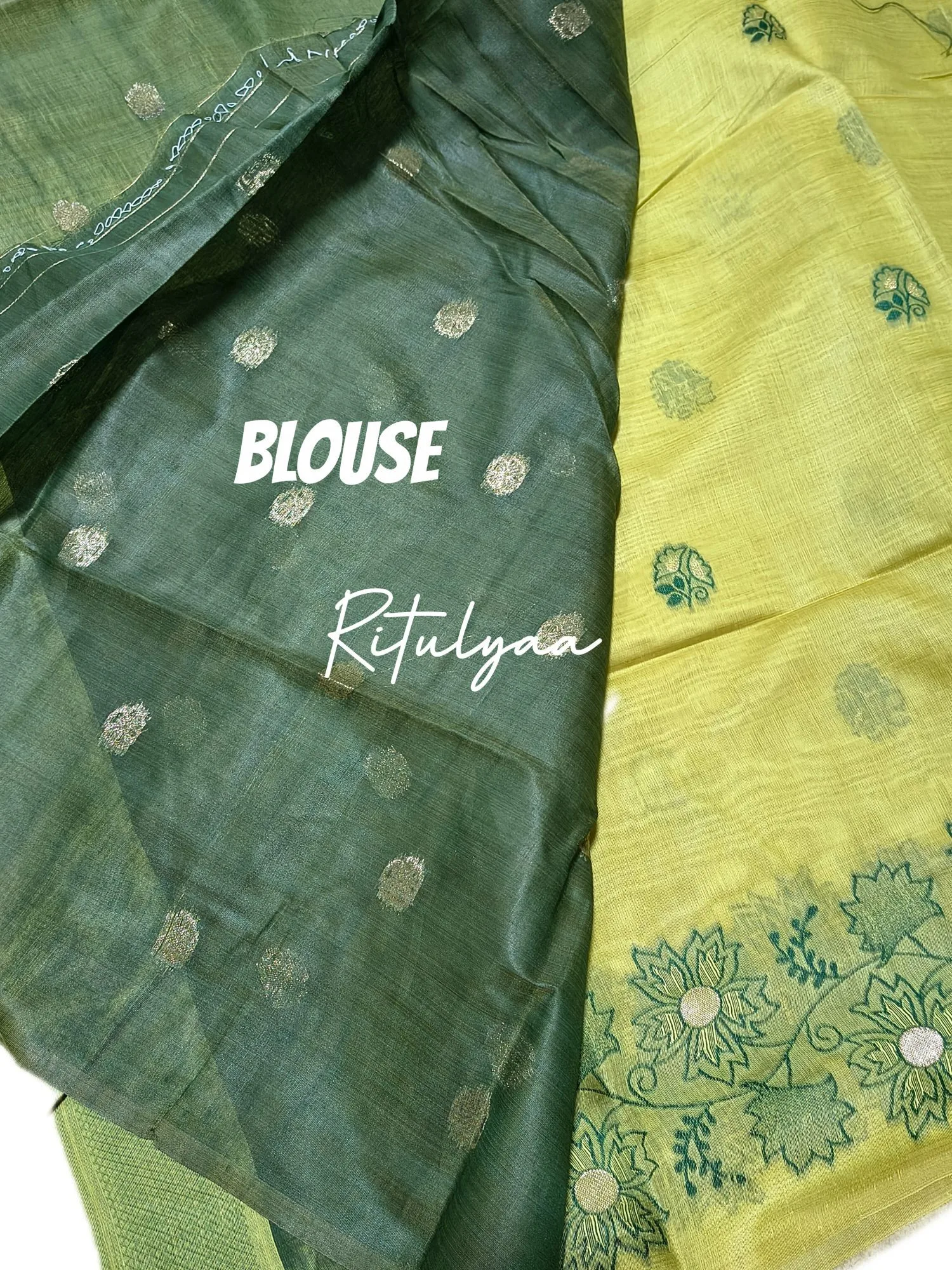 Chanderi Contrast Border Saree view 4