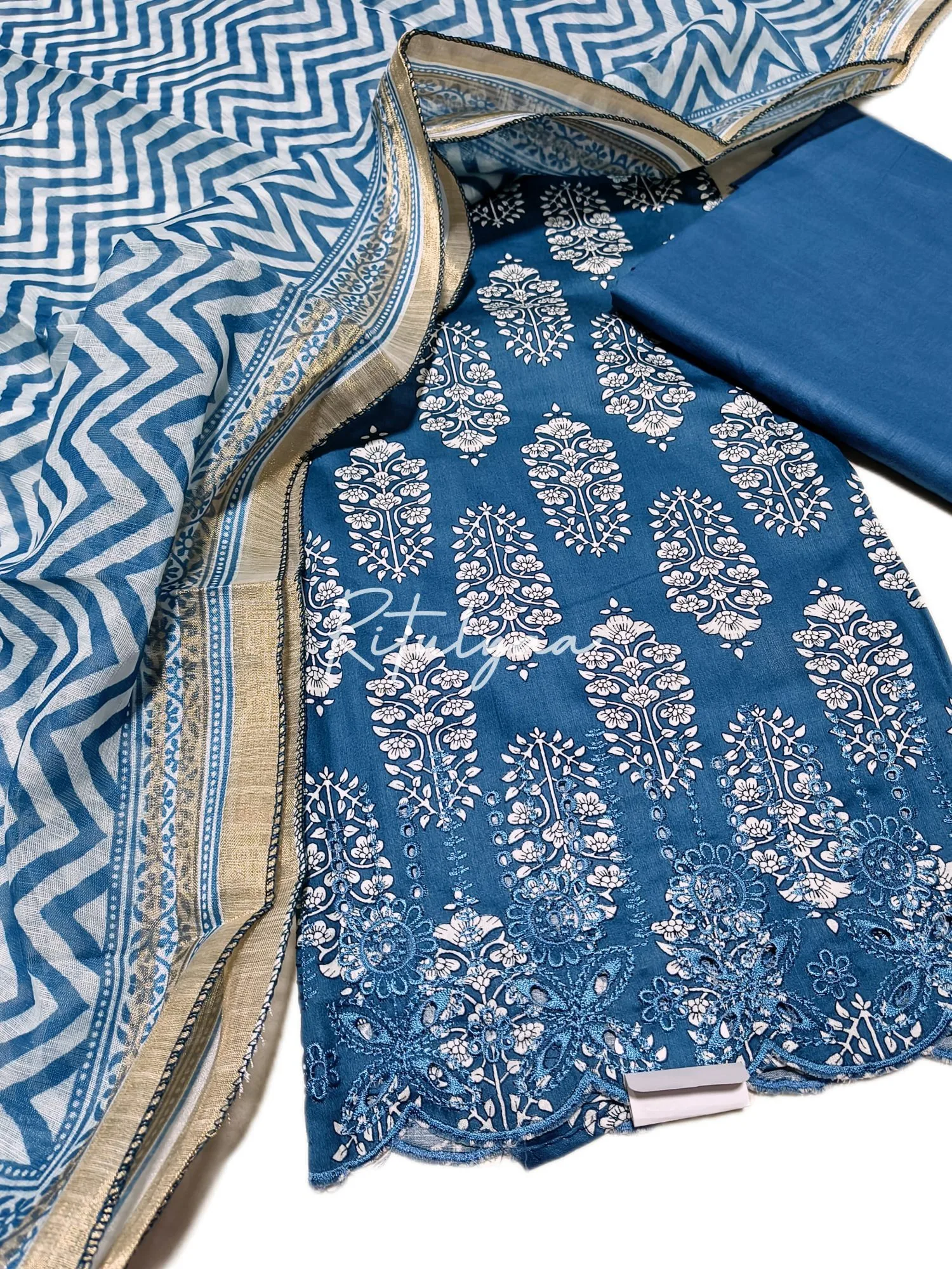 Printed Pure Cotton Unstitched Suit view 2