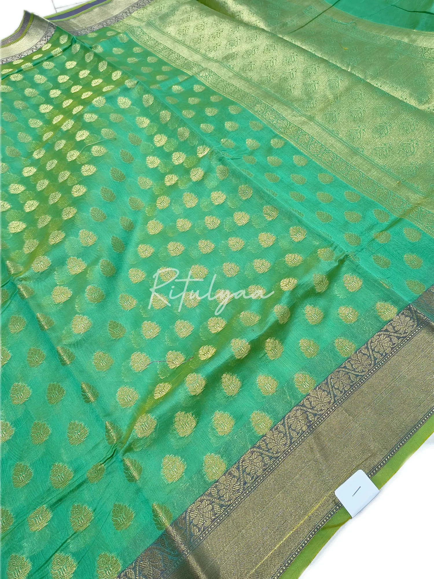 Chanderi Allover boota Saree view 2