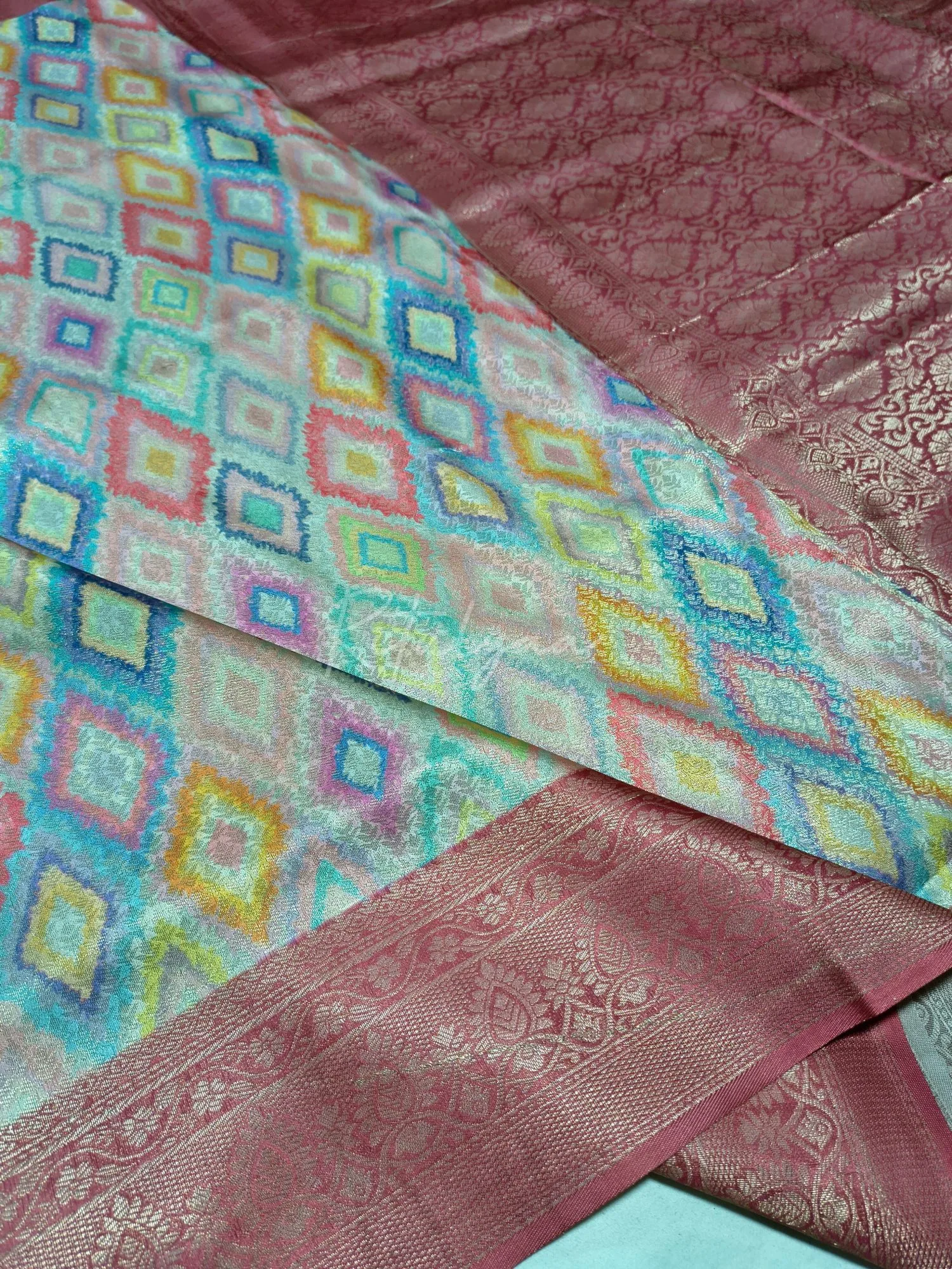 Patola Print Zari Weaving Saree view 2