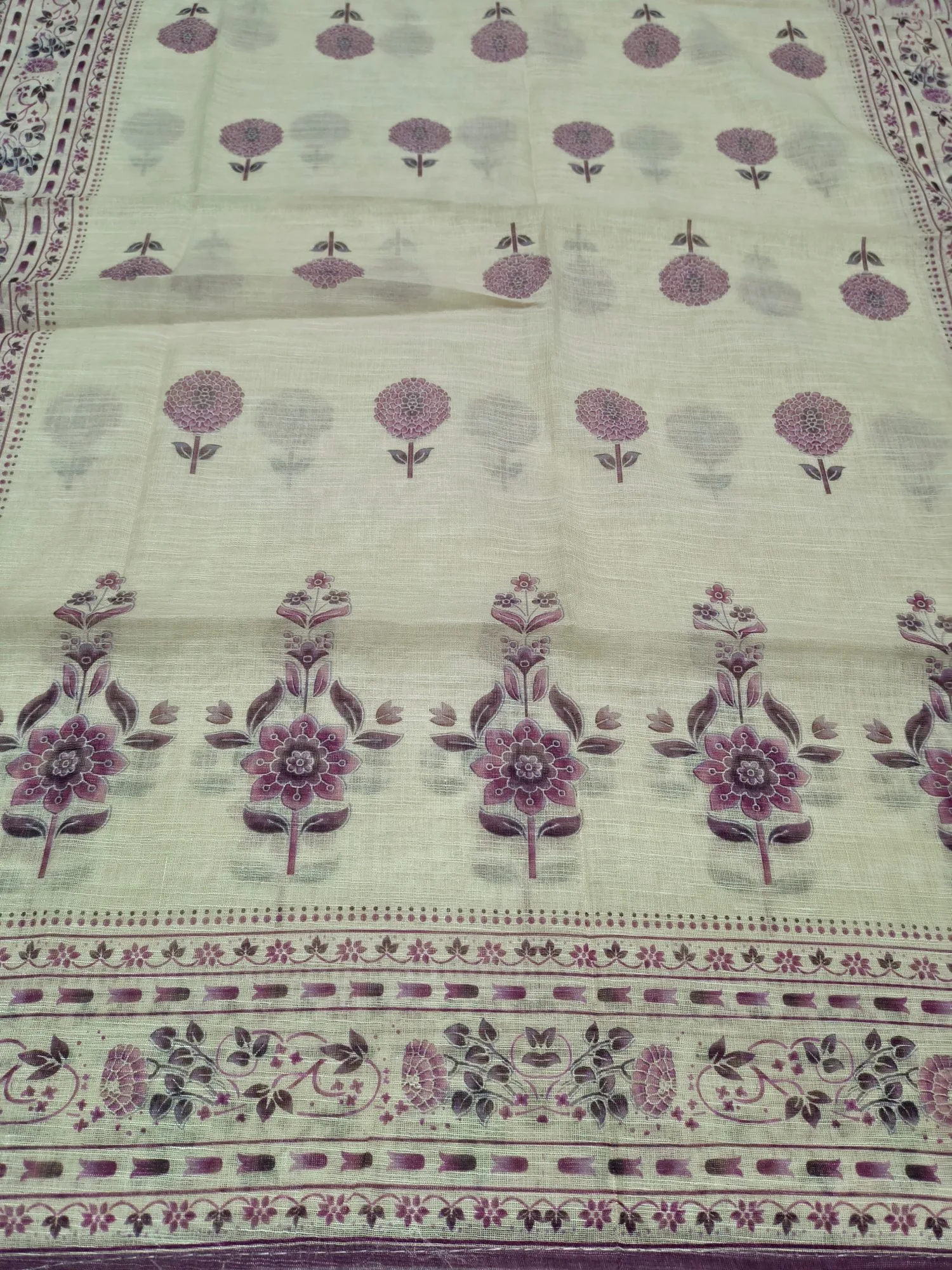 Cotton Linen Suit With Print & Embroidery view 2