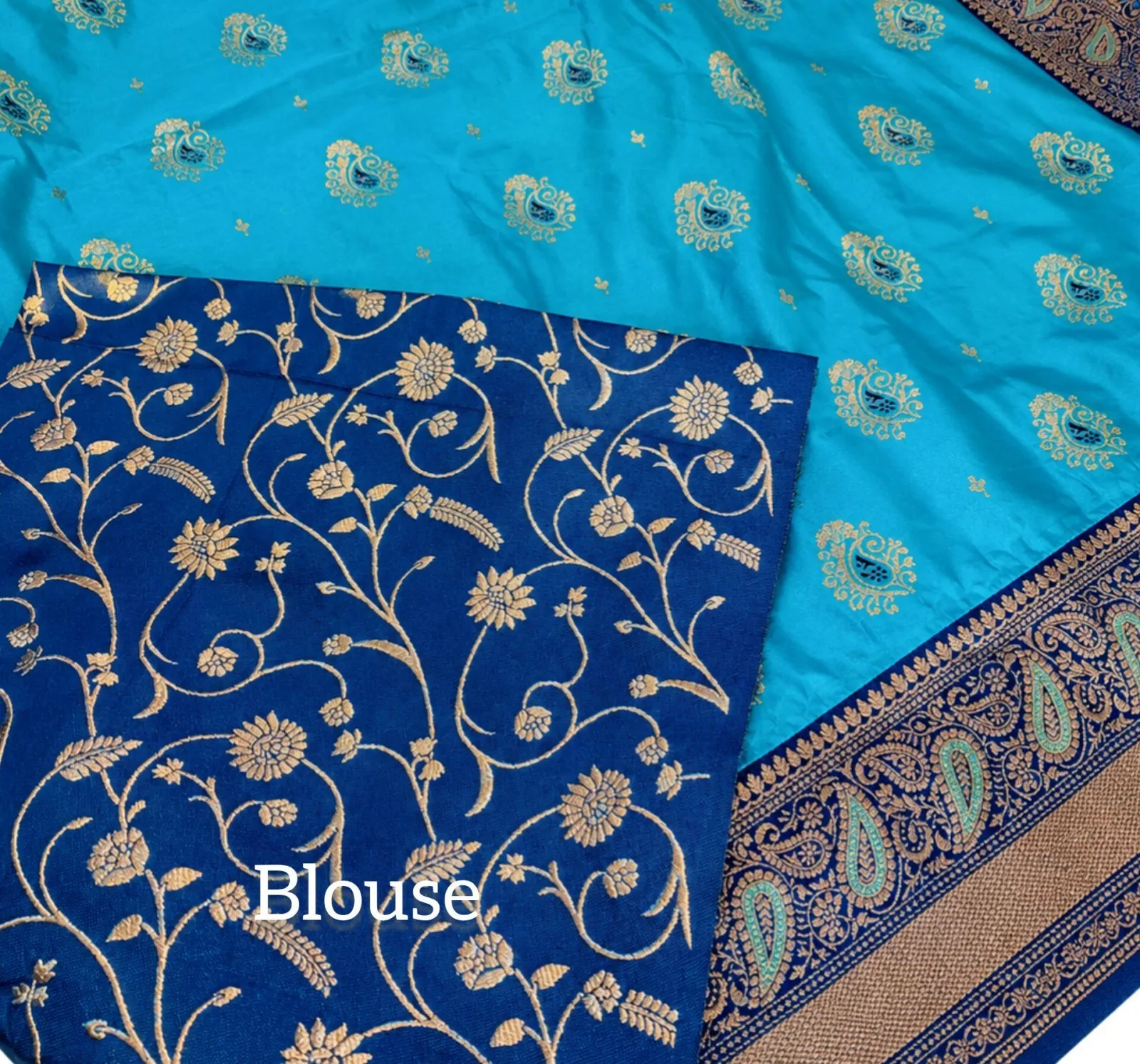 Allover Zari Boota Banarasi Saree view 3