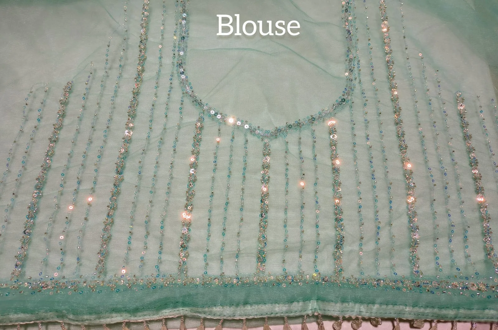 Allover Embroidery Net Saree view 6