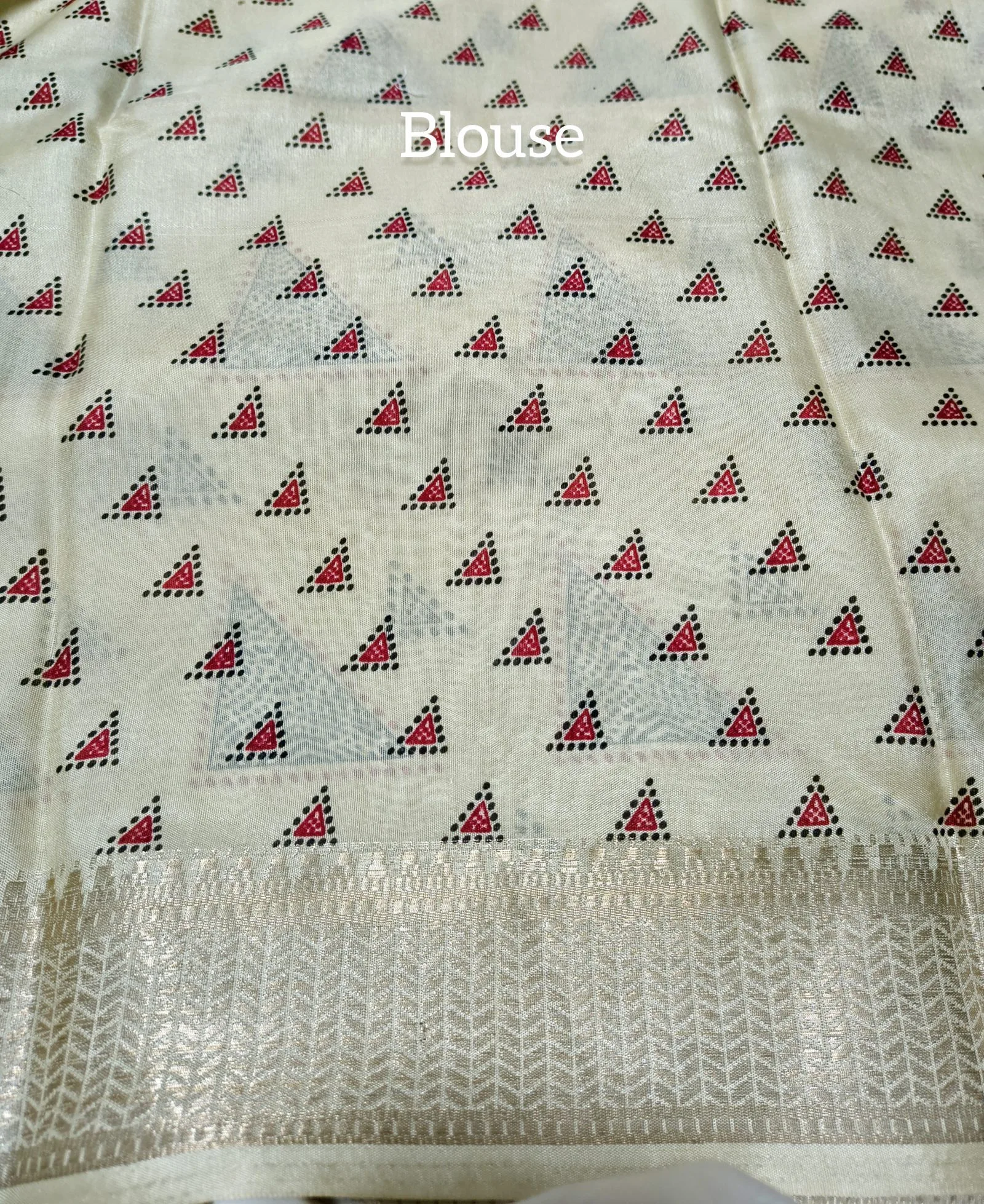 Printed Modal Silk Saree With Light Zari Border view 4