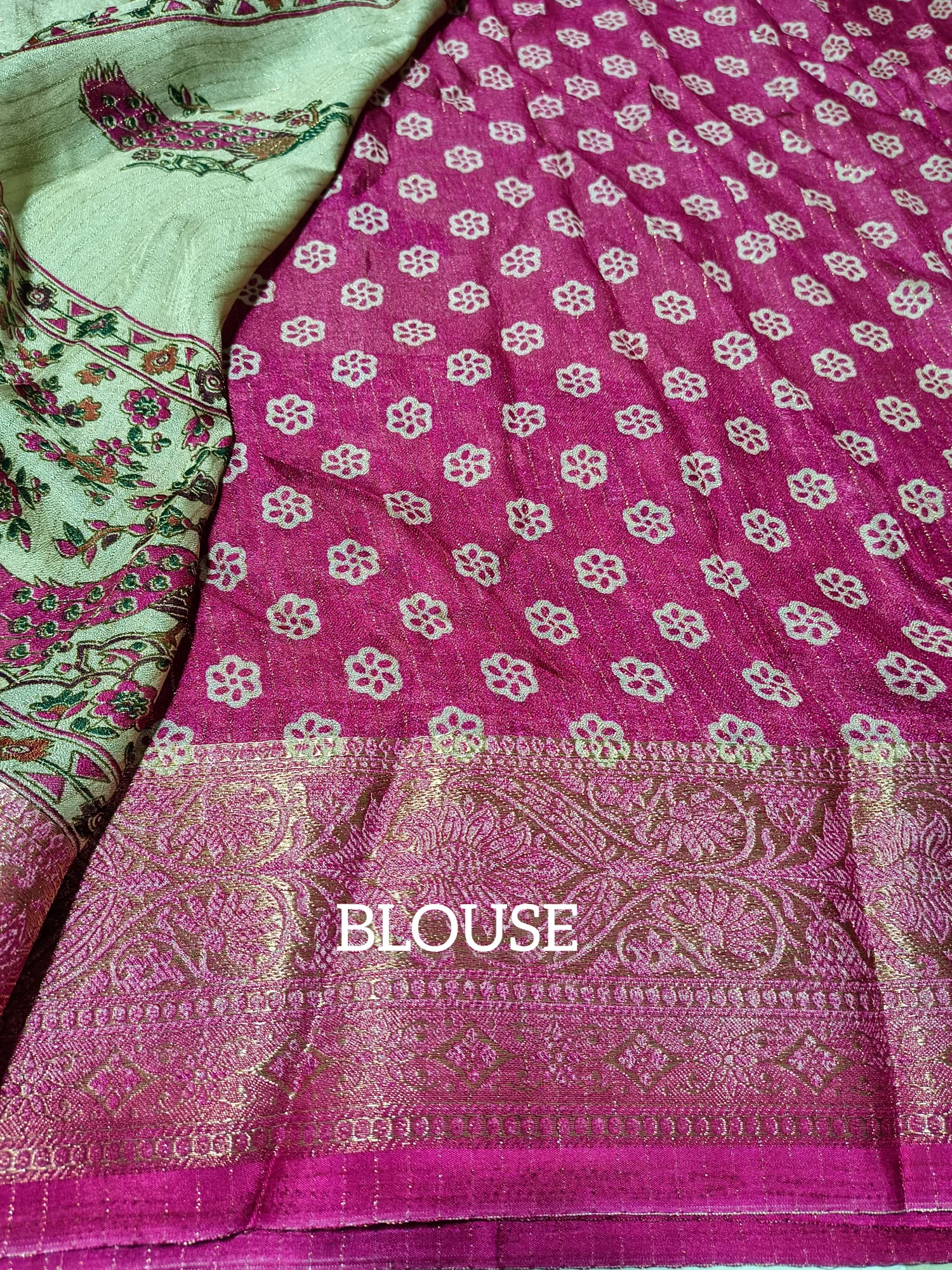 Printed Viscose Crepe Zari Border Saree view 4