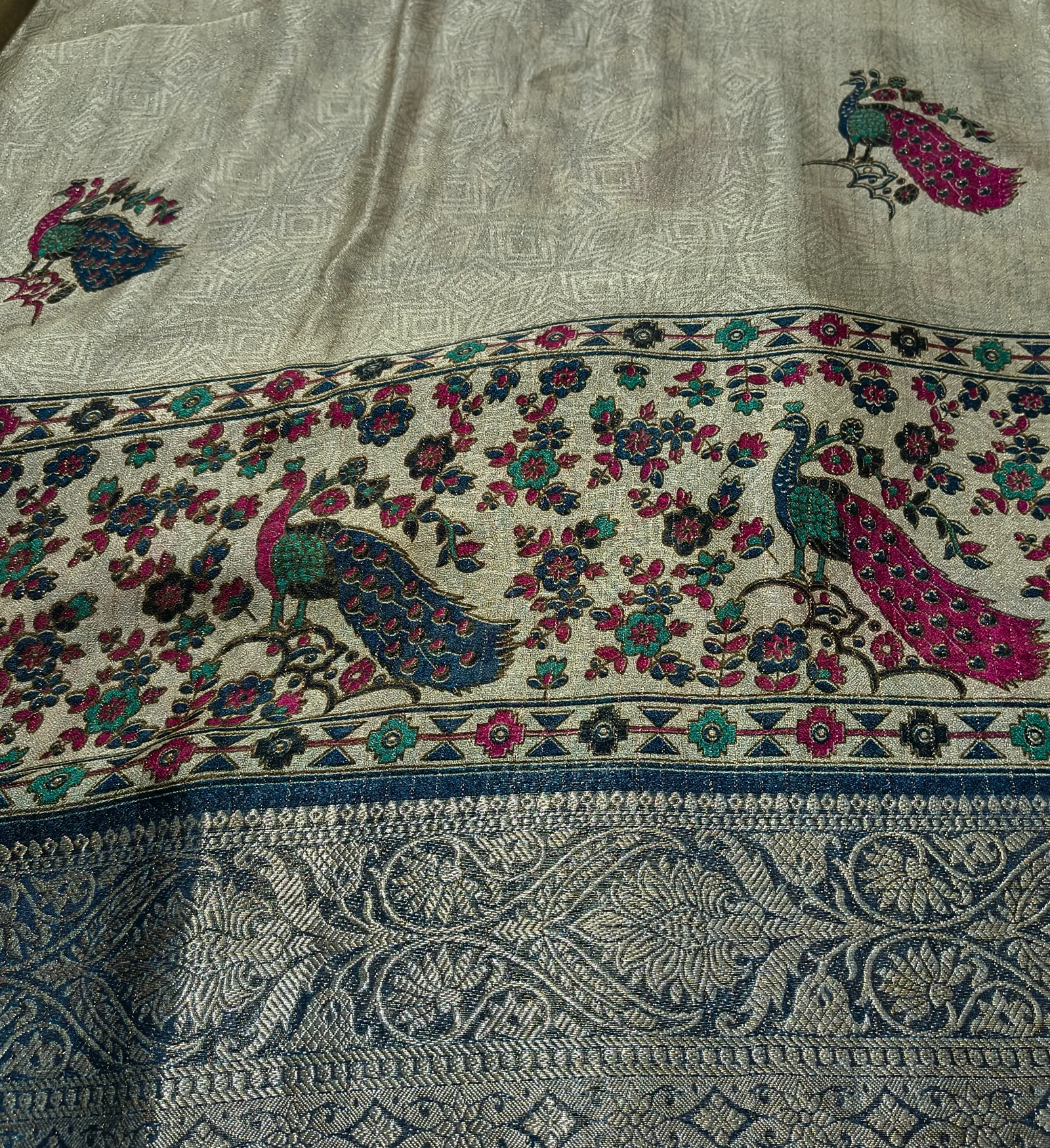 Printed Viscose Crepe Saree view 3