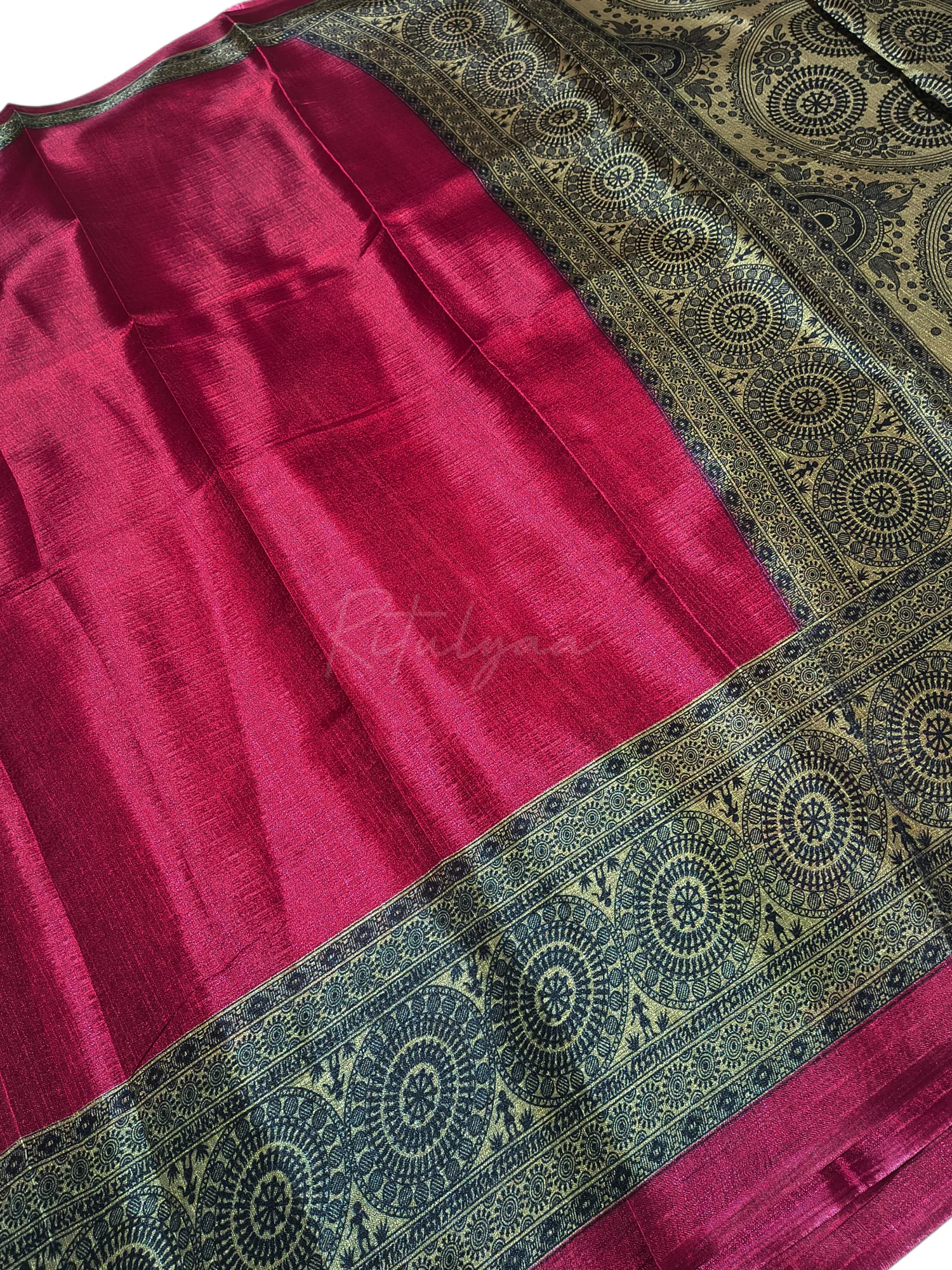 Printed Silk Blend Saree view 7