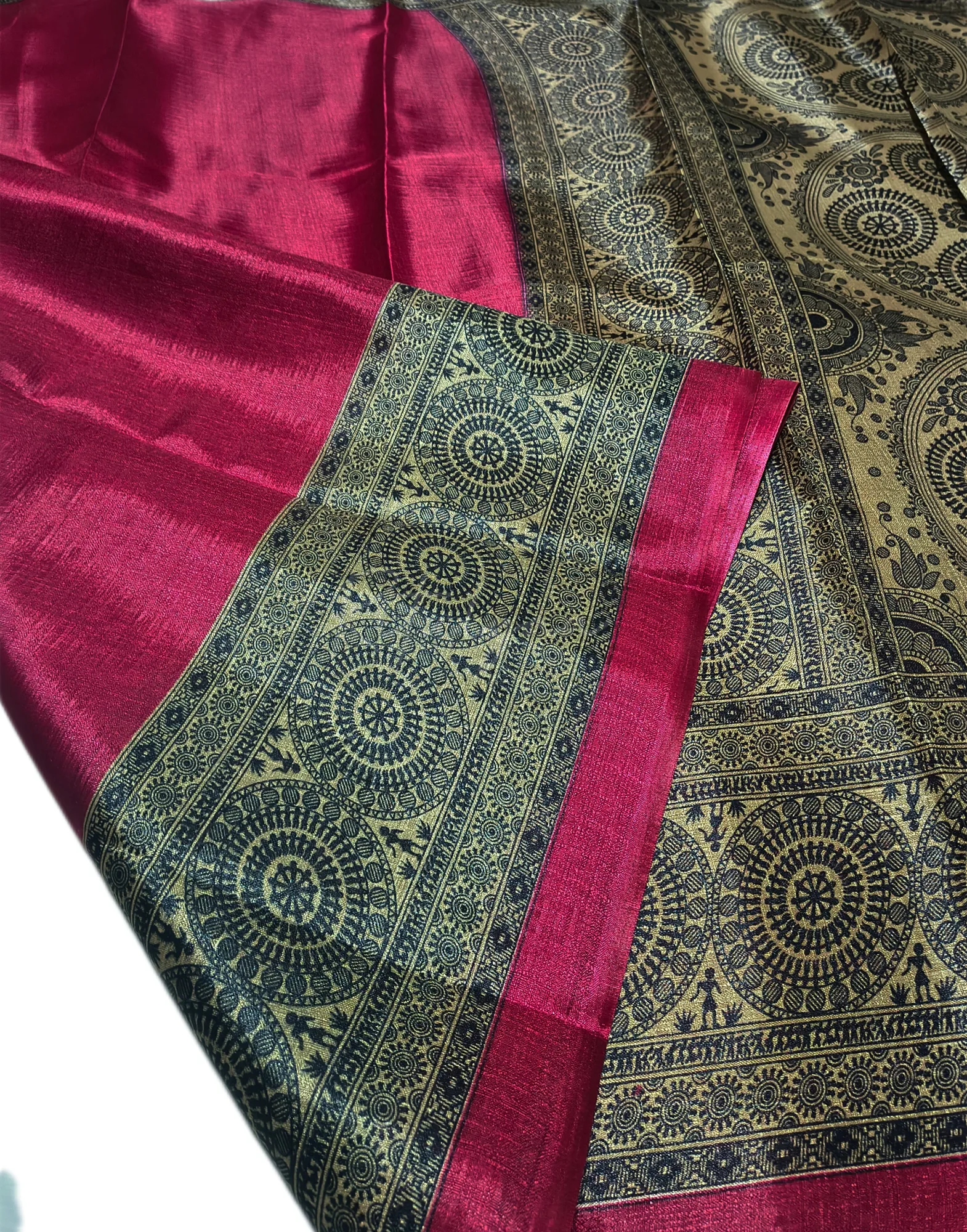 Printed Silk Blend Saree view 8