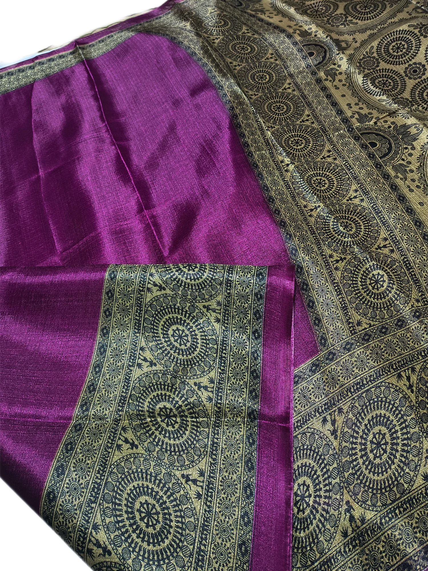 Printed Silk Blend Saree view 10