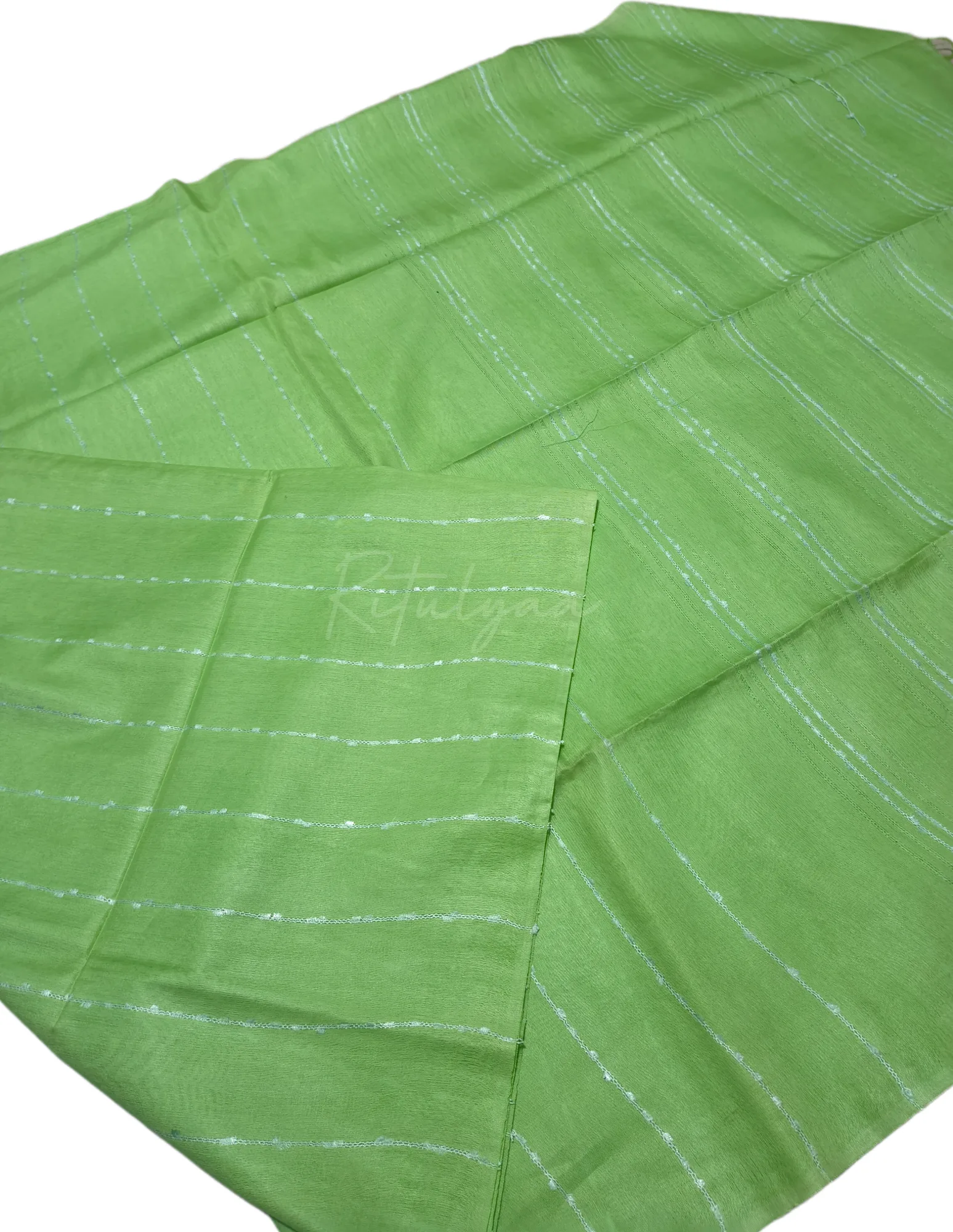 Pista Green Linen Saree view 3