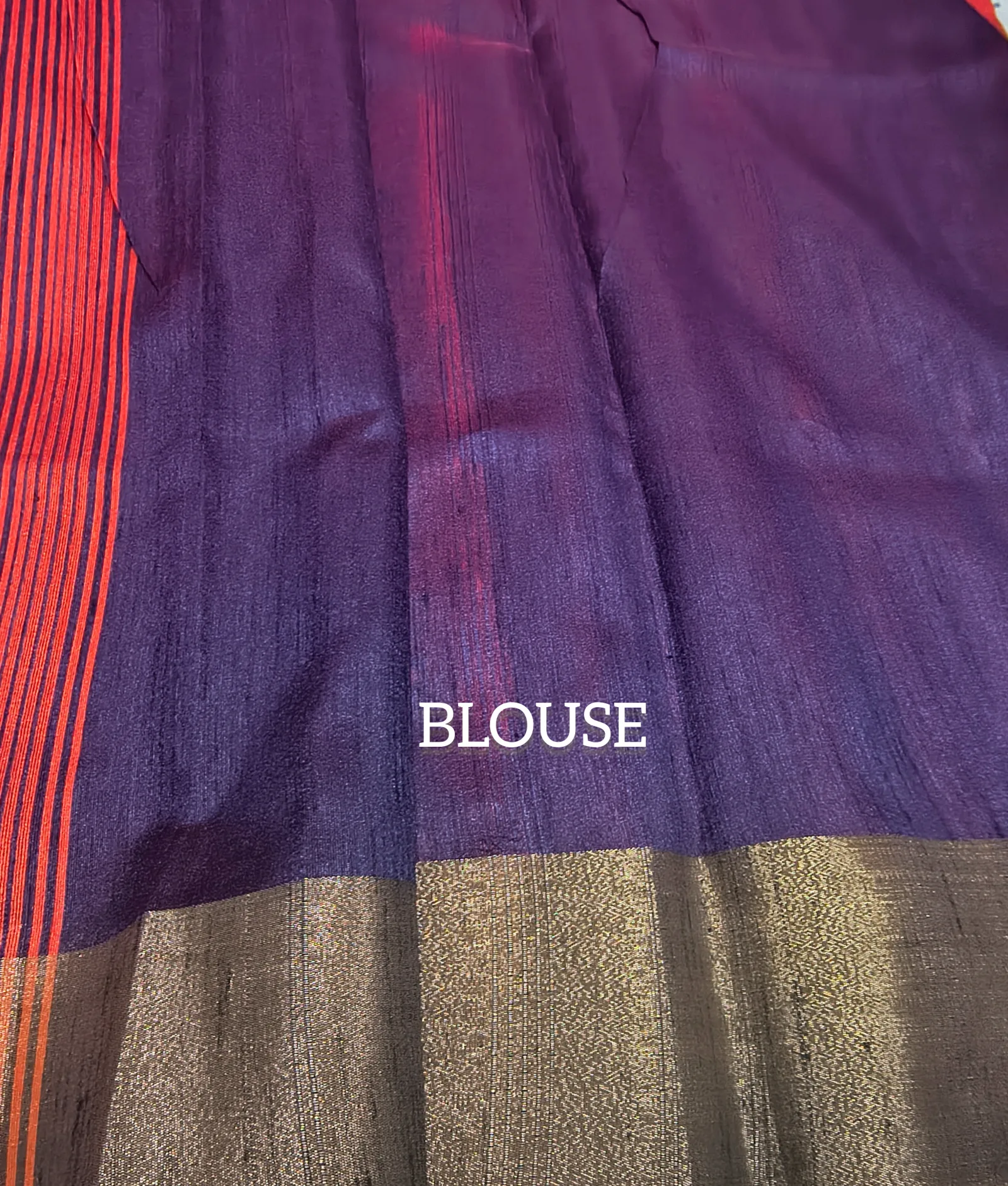 Orange Ghicha Silk Saree view 4