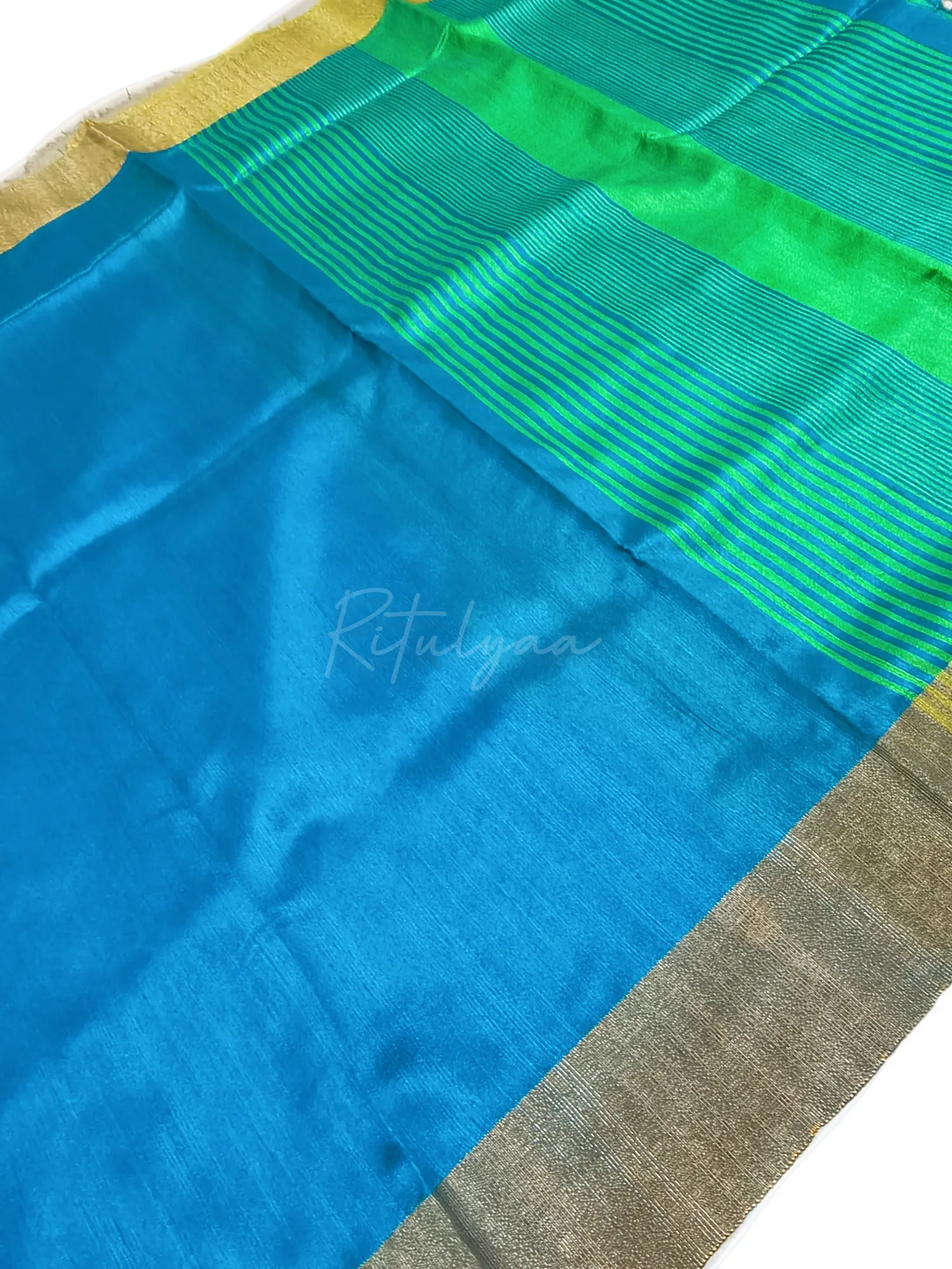 Blue Ghicha Silk Saree view 2