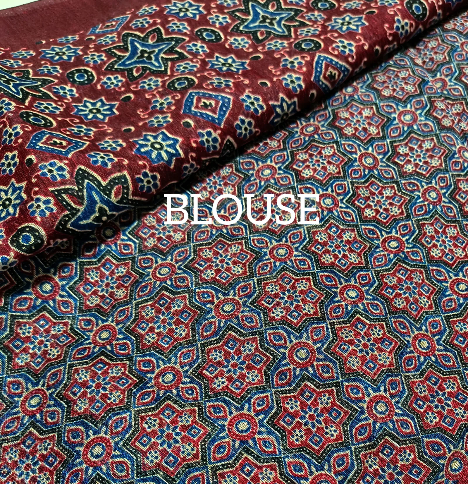 Ajrakh print sarees view 10