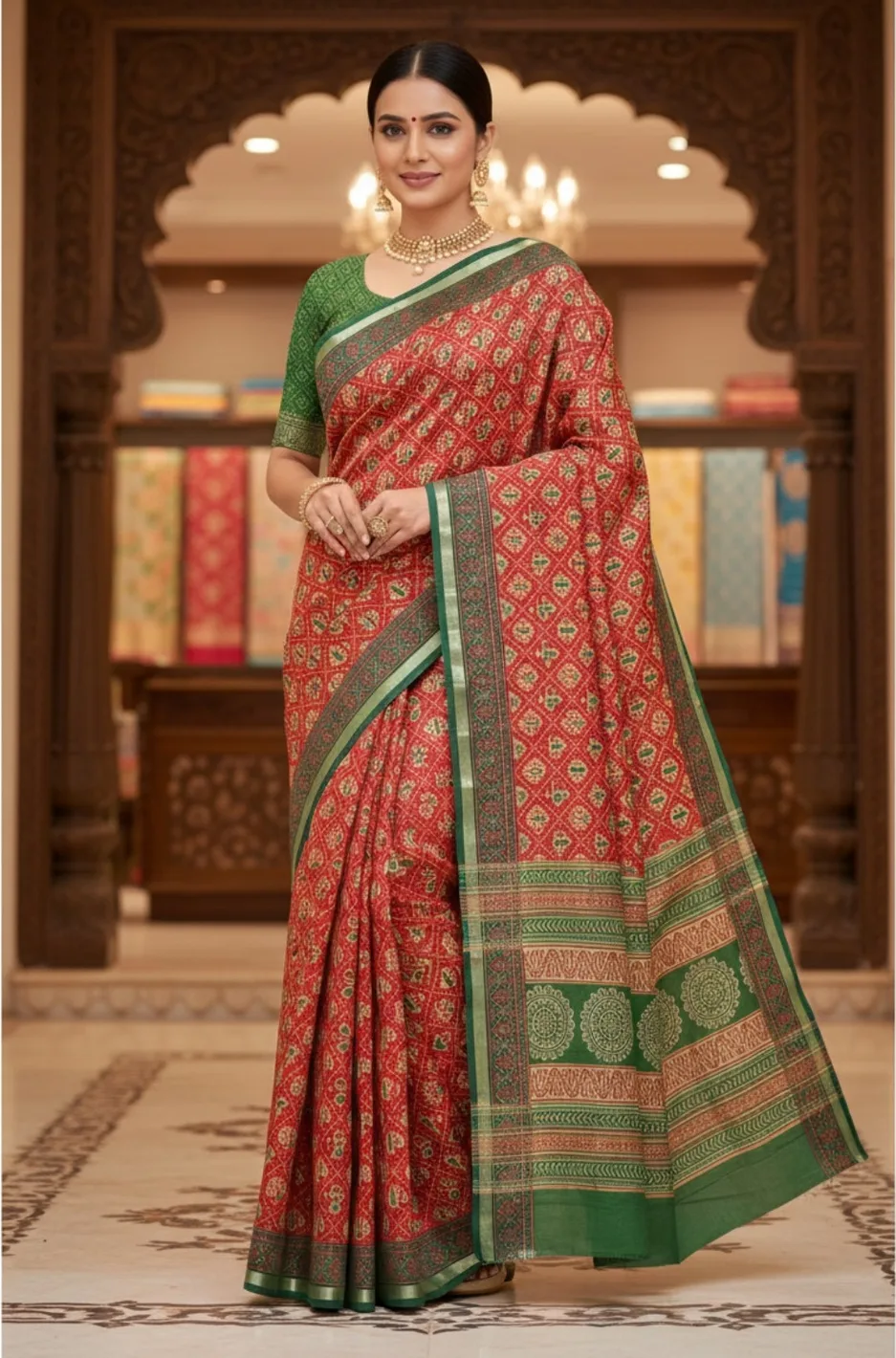Patola Print Cotton Saree